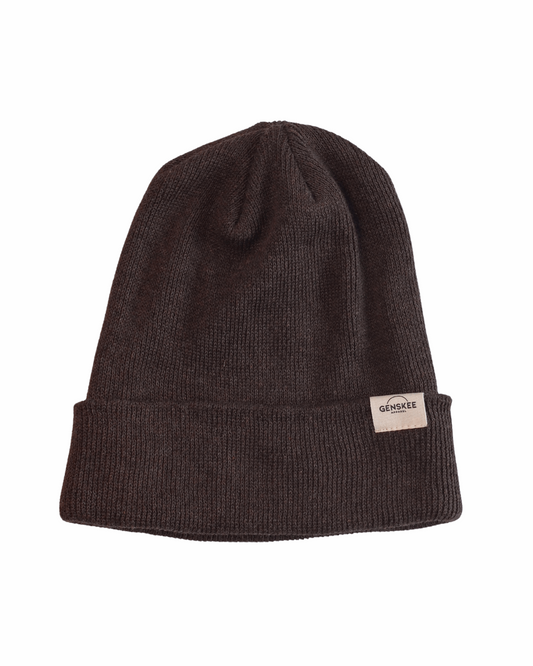 The Fine Knit Beanie in Chocolate