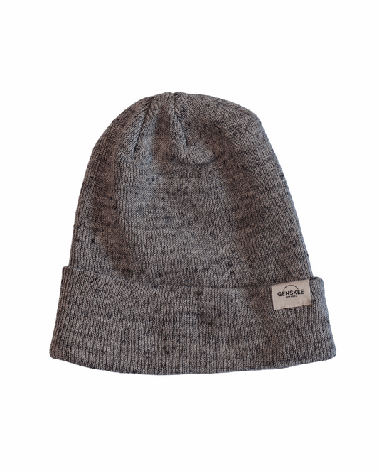 The Fine Knit Beanie in Salt & Pepper